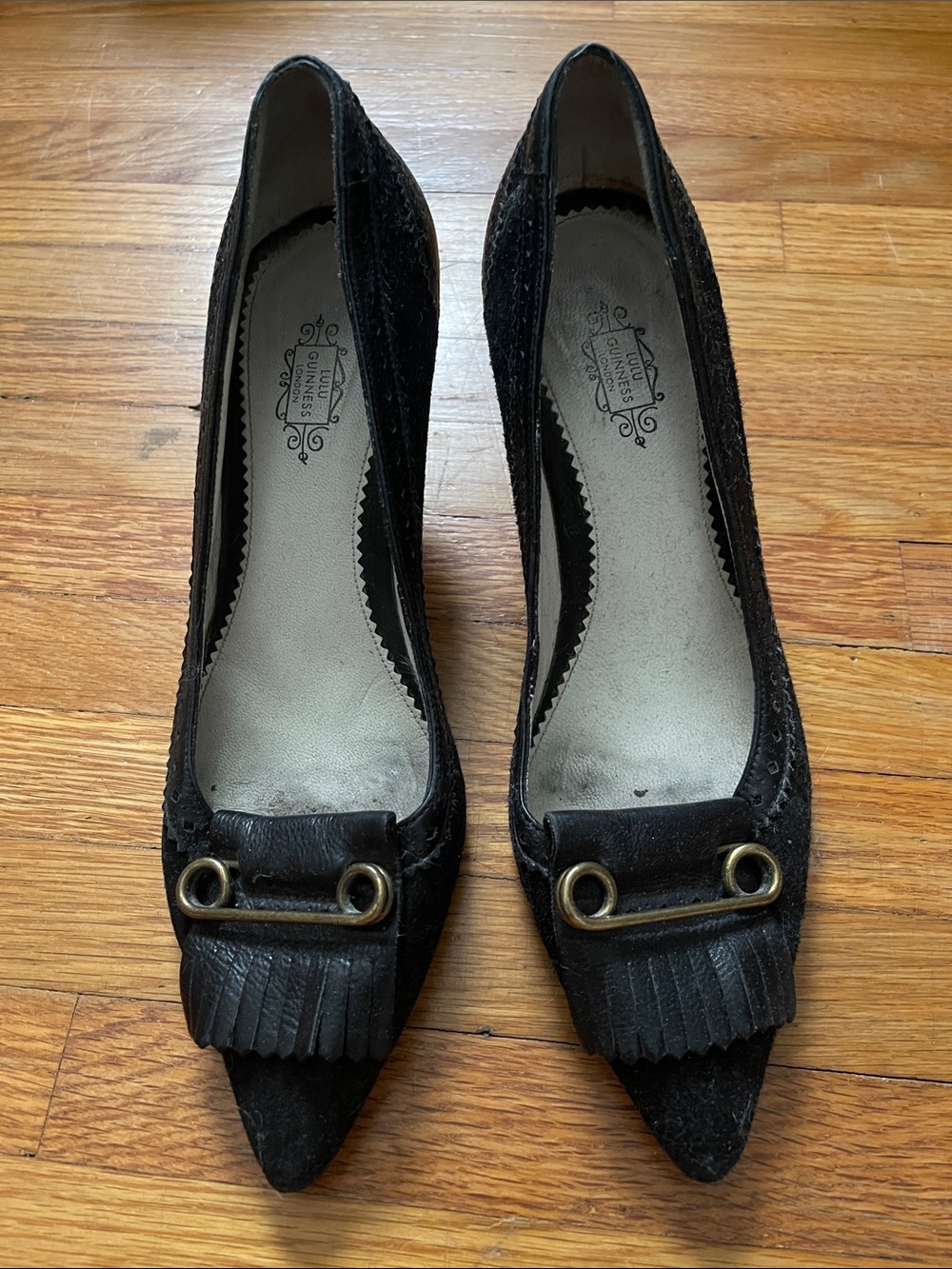 Lulu Guinness Black Pointed-Toe Heels EU 37